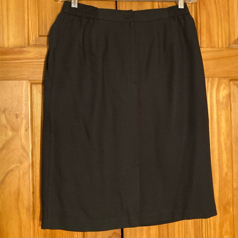 NWOT Radcliffe Vintage 80s 90s Lined Skirt Career Midi Black Size 12